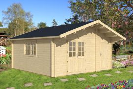 Abri de jardin Silberspitze 06 avec plancher - 70 mm Maison en madriers, surface au sol : 23,5 m², Toit à deux versants