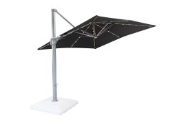 Parasol Austin avec éclairage solaire en aluminium - dimensions : 3000 x 3000 mm