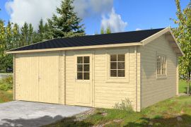 Garage en bois Sonnjoch - 70 mm Maison en madriers, Surface : 33,1 m², Toit en bâtière