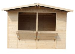 Stand de vente - 3,36 x 2,65 mètres, épaisseur des éléments 17mm
