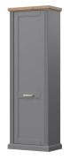 Armoire Lotofaga 05, Couleur : Gris / Noyer - 193 x 65 x 38 cm (H x L x P)