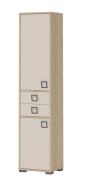 Armoire 25, couleur : hêtre / crème - 198 x 44 x 37 cm (h x l x p)