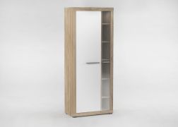 Vitrine Madryn 04, couleur : chêne Sonoma / blanc - 195 x 80 x 40 cm (h x l x p)