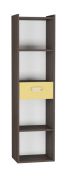 Bibliothèque ado Gregor 03 | Chêne foncé & jaune | 173 x 45 x 34 cm | Design moderne & robustesse