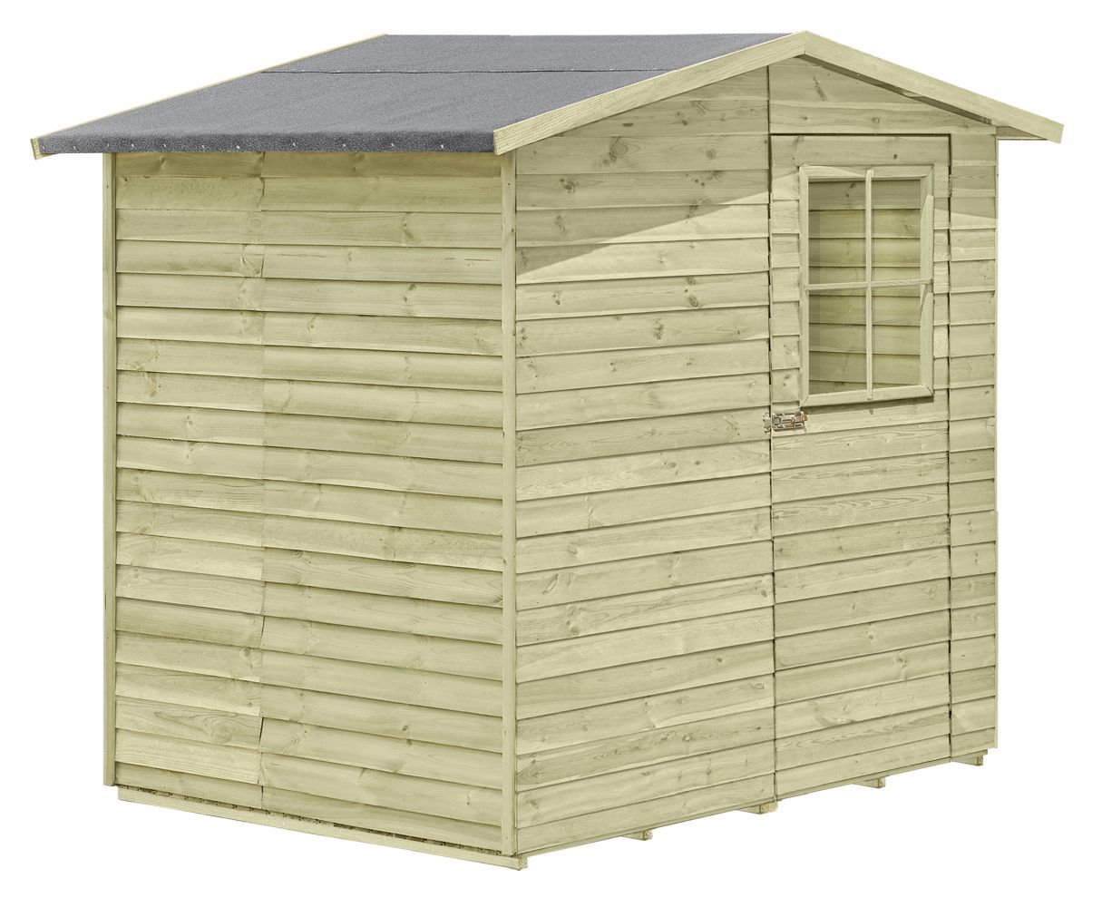 Abri de jardin 01, en bois de pin, FSC® - Dimensions extérieures : 200 x 165 x 210 cm (L x l x h)