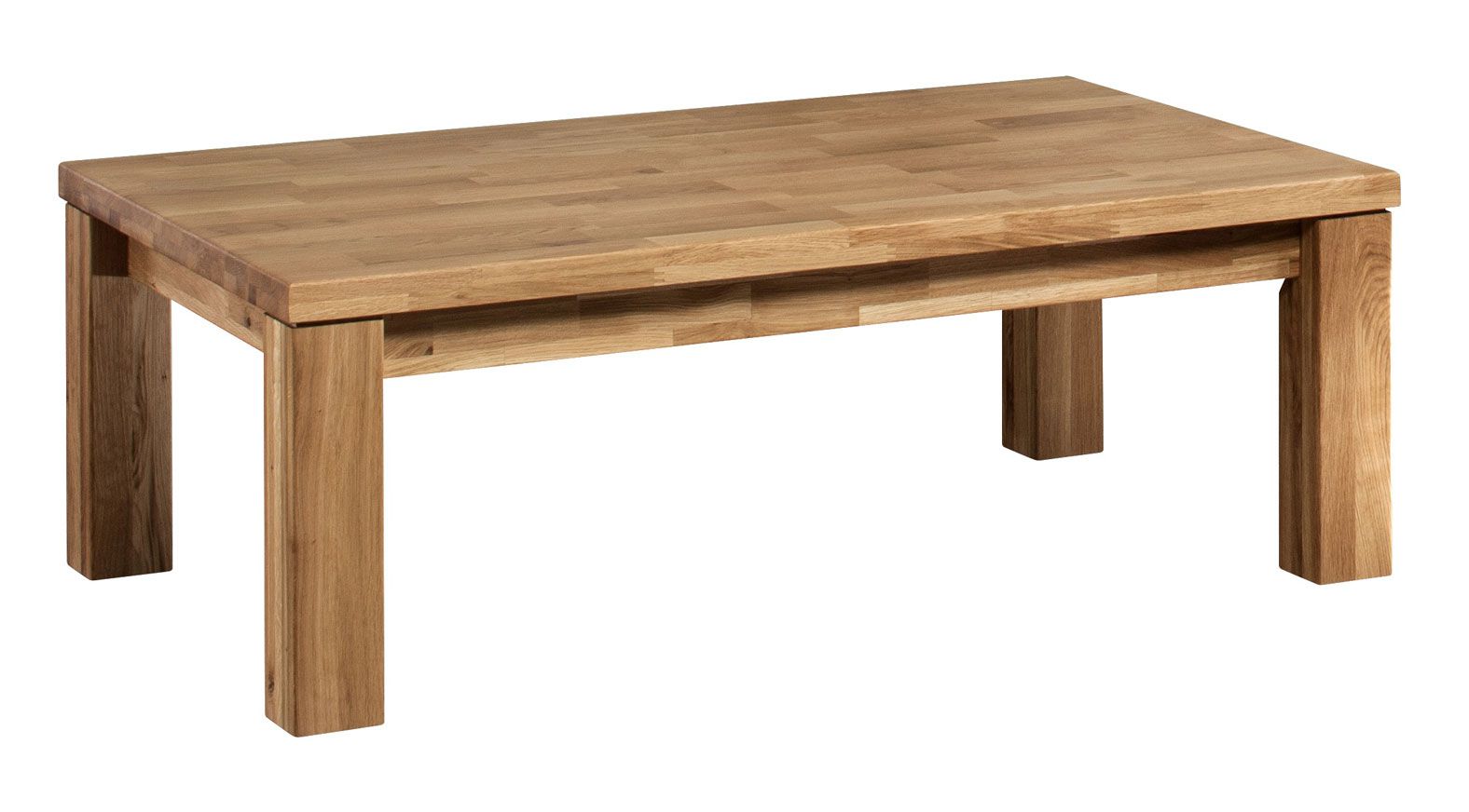 Table basse en chêne massif Floresta 02, avec veines, naturelle, huilée / cirée, 120 x 75 x 44 cm, pour le salon, design moderne et simple