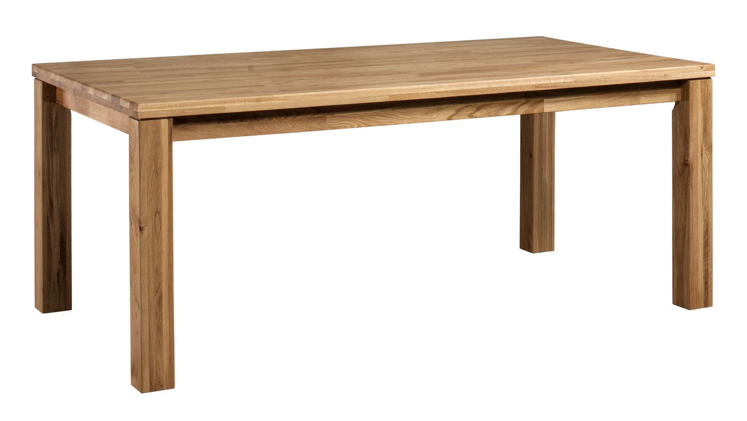 Table de salle à manger en chêne massif partiel Floresta 24, naturel, huilé / ciré, 180 x 100 cm, surface brossée, robuste et durable, pour la salle à manger
