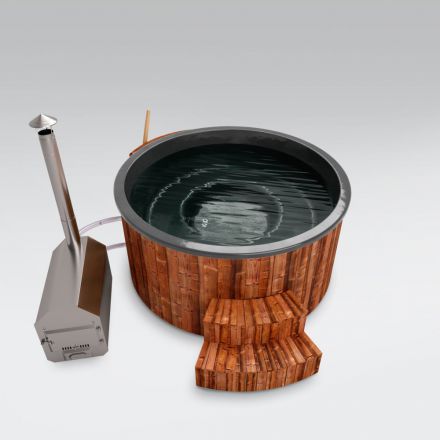 Hot Tub Gleinker en bois thermique, cuve : anthracite, diamètre intérieur : 200 cm