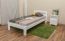 lit d'enfant / lit de jeunesse en bois de pin massif, laqué blanc A5, sommier à lattes inclus - Dimensions 90 x 200 cm