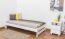Lit simple / lit d'appoint en bois de pin massif, laqué blanc A9, avec sommier à lattes - dimension 90 x 200 cm 