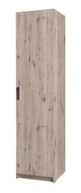 Tripoli 01 armoire à porte battante / penderie, Couleur : Chêne- Dimensions : 198 x 47 x 54 cm (H x L x P)