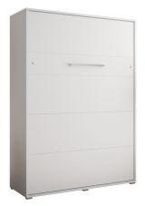Lit escamotable Namsan 03 vertical, Couleur : Blanc mat / Blanc brillant - Surface de couchage : 140 x 200 cm (l x L)