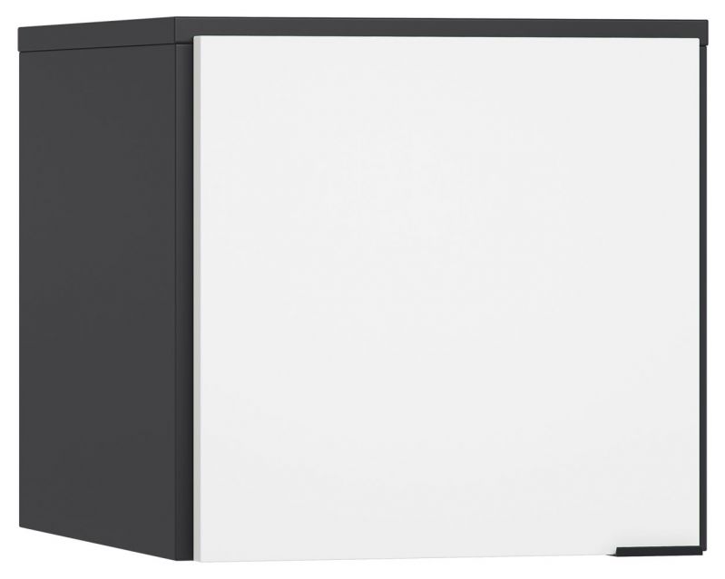 Élément pour armoire à une porte Vacas 38, couleur : noir / blanc - Dimensions : 45 x 47 x 57 cm (H x L x P)