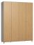 Armoire à portes battantes / armoire Nanez 37, couleur : gris / chêne - Dimensions : 239 x 185 x 57 cm (H x L x P)