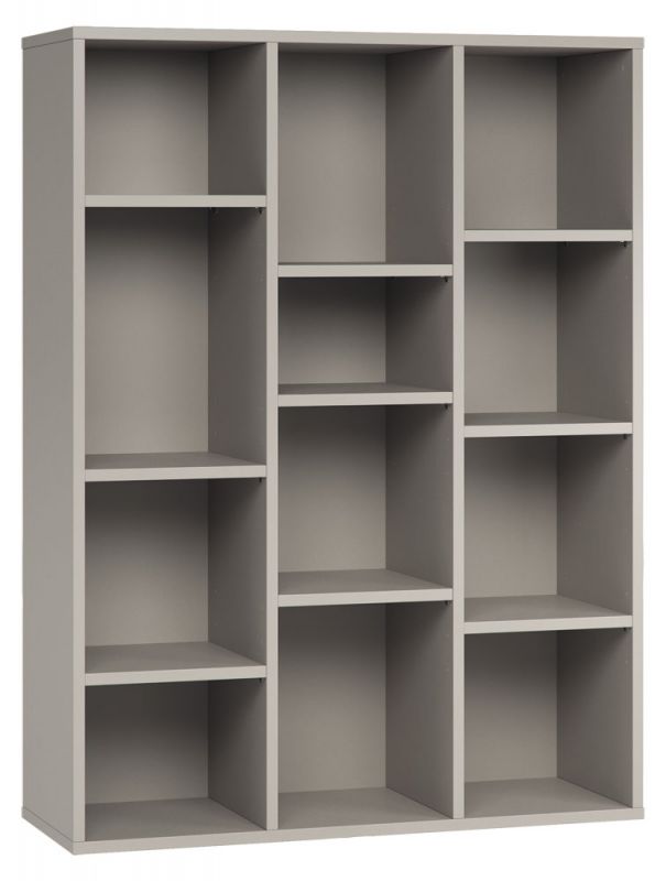 Étagère 03, couleur : gris - Dimensions : 151 x 112 x 38 cm (H x L x P)