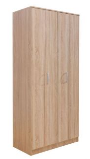 Armoire à portes battantes / armoire Muros 02, couleur : brun chêne - 222 x 100 x 52 cm (H x L x P)