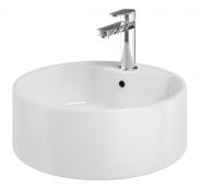 Salle de bains - lavabo Dhule 10, couleur : blanc - 14 x 41 x 41 cm (H x L x P)