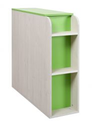 Chambre d'enfant - coffre Luis 03, couleur : chêne blanc / vert - 92 x 30 x 103 cm (h x l x p)