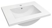 Salle de bain - lavabo Bokaro 01, couleur : blanc - 18 x 62 x 47 cm (H x L x P)
