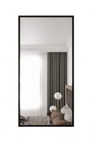 Miroir rectangulaire Mönch 01, Couleur : Noir mat - Dimensions : 60 x 100 cm (h x l)