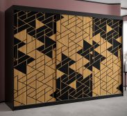 Grande armoire avec 10 compartiments Finsteraarhorn 12, Couleur : Noir mat - Dimensions : 200 x 250 x 62 cm (h x l x p), avec trois portes