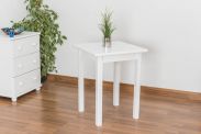 Table en bois de pin massif laqué blanc Junco 233A (carrée) - Dimensions 60 x 60 cm