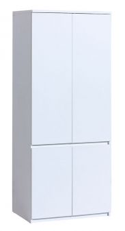Chambre des jeunes - armoire à portes battantes / armoire Alard 01, couleur : blanc - Dimensions : 195 x 80 x 52 cm (H x L x P)