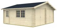 Garage en bois Ortberg - 70 mm Maison en madriers, Surface : 29,3 m², Toit en bâtière