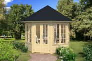 Abri de jardin Schneeberg avec plancher - Maison en madriers de 40 mm, Surface au sol : 6,5 m², Toit en toile