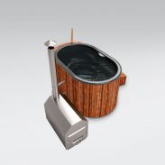 Hot Tub Laudach en bois thermique, cuve : anthracite, Dimensions extérieures : 189 x 118 cm (lo x la)