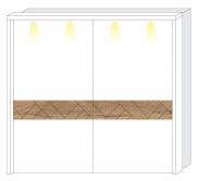 Cadre LED pour armoire à portes coulissantes / Penderie Faleasiu 08 et 09, Couleur : Blanc 