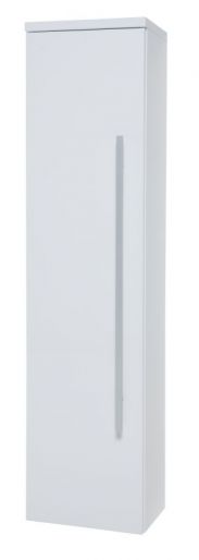 Salle de bain - Armoire haute Bidar 81, couleur : blanc brillant - 140 x 36 x 25 cm (H x L x P)