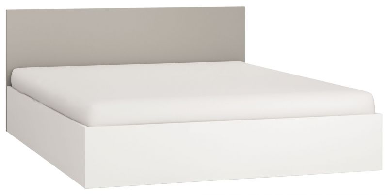 Lit double Bellaco 44 avec sommier à lattes, couleur : blanc / gris - Surface de couchage : 160 x 200 cm (l x L)