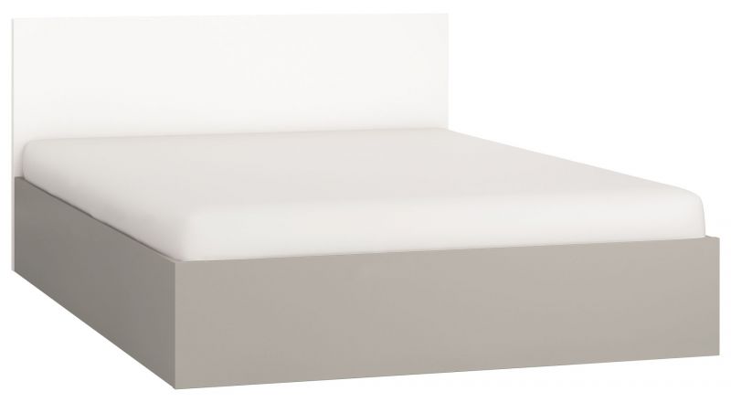 Lit double Bellaco 24 avec sommier à lattes, couleur : gris / blanc - Surface de couchage : 140 x 200 cm (l x L)