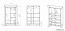 Vitrine Sastamala 15, Couleur : Gris argenté - Dimensions : 140 x 92 x 42 cm (h x l x p), avec 2 portes et 8 compartiments