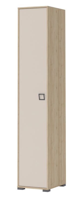 Armoire à portes battantes / armoire 16, couleur : hêtre / crème - 236 x 44 x 56 cm (h x l x p)