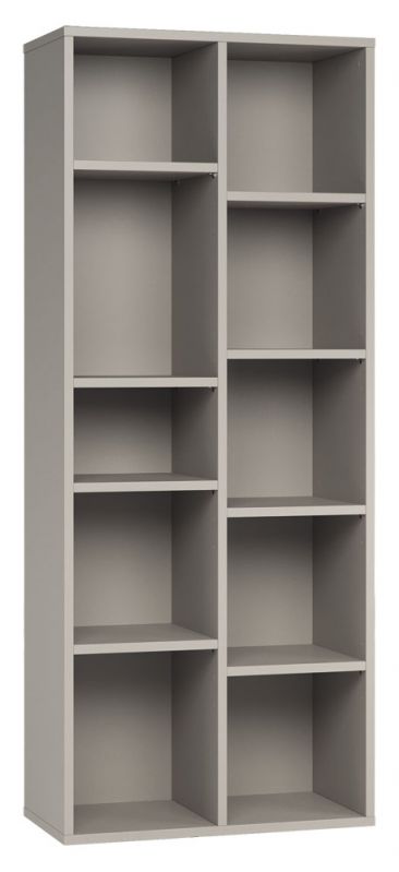 Étagère 02, couleur : gris - Dimensions : 187 x 76 x 38 cm (H x L x P)