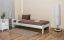 Lit simple / lit d'appoint en bois de pin massif, laqué blanc A8, avec sommier à lattes - Dimensions : 80 x 200 cm
