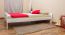 Lit simple / lit d'appoint en bois de pin massif, laqué blanc A11, avec sommier à lattes - dimension 140 x 200 cm
