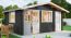 Abri de jardin G58 Gris carbone avec plancher - Maison en madriers de 40 mm, Surface au sol : 18,90 m², Toit en bâtière