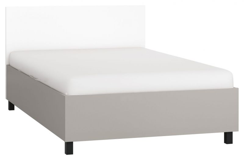 Lit simple / lit d'appoint Pantanoso 46 avec sommier à lattes, couleur : gris / blanc - couchette : 120 x 200 cm (l x L)