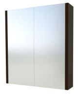Salle de bain - Armoire de toilette Bidar 11, couleur : chêne noir - 65 x 75 x 12 cm (H x L x P)