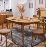 Table de salle à manger Wellsford 54, chêne sauvage massif huilé - Dimensions : 160 x 90 cm (l x p)