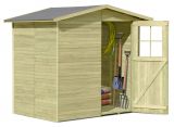 Abri de jardin 05, en bois de pin, FSC® - Dimensions extérieures avec toit : 200 x 165 x 210 cm (L x l x h)