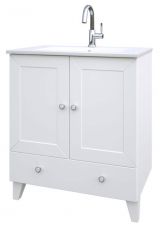 Meuble lavabo Dindigul 26, couleur : blanc mat - 85 x 76 x 47 cm (H x L x P)