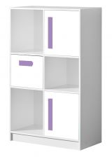 Commode Walter 07, couleur : blanc brillant / violet - 133 x 80 x 40 cm (h x l x p)