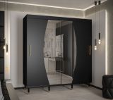 Armoire moderne avec suffisamment d'espace de rangement Jotunheimen 178, couleur : noir - dimensions : 208 x 200,5 x 62 cm (h x l x p)