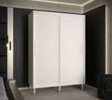 Armoire à portes coulissantes avec suffisamment d'espace de rangement Jotunheimen 05, couleur : blanc - dimensions : 208 x 150,5 x 62 cm (h x l x p), avec cinq compartiments