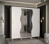 Armoire à portes coulissantes au design élégant Jotunheimen 189, couleur : blanc - Dimensions : 208 x 200,5 x 62 cm (H x L x P)