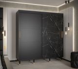 Porte coulissante au design élégant Jotunheimen 94, couleur : noir - Dimensions : 208 x 200,5 x 62 cm (H x L x P)